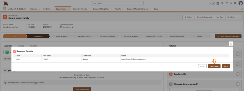 Generate Document Using Lightning Experience 17