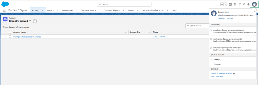 Generate Document Using Classic View 2