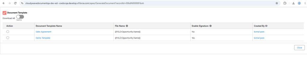 Generate Document Using Classic View 18