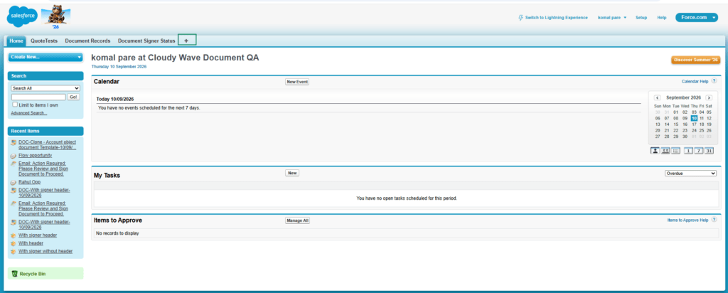 Generate Document Using Classic View 5