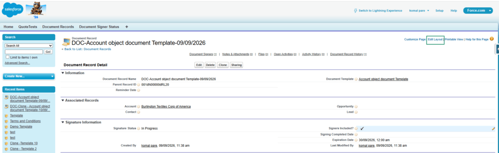 Generate Document Using Classic View 21