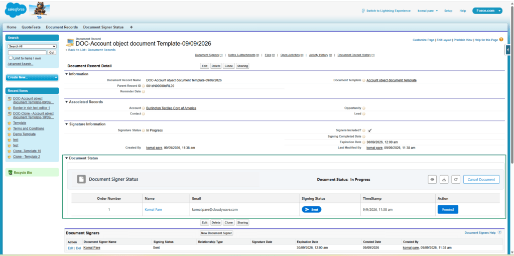 Generate Document Using Classic View 24