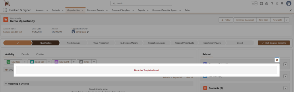Generate Document Using Lightning Experience 12
