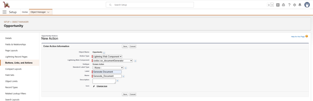 Generate Document Using Lightning Experience 5