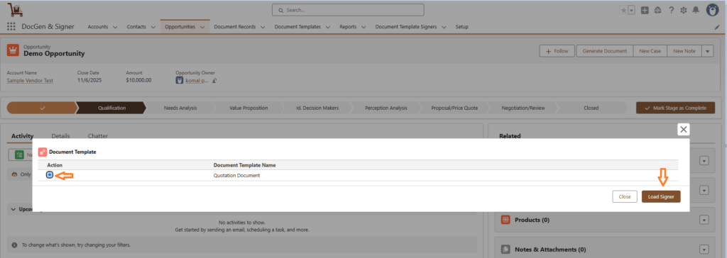 Generate Document Using Lightning Experience 16